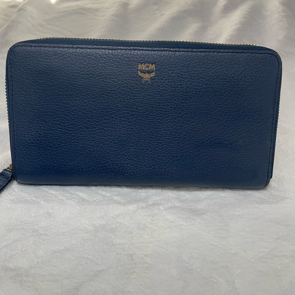 Long blue zippy MCM wallet